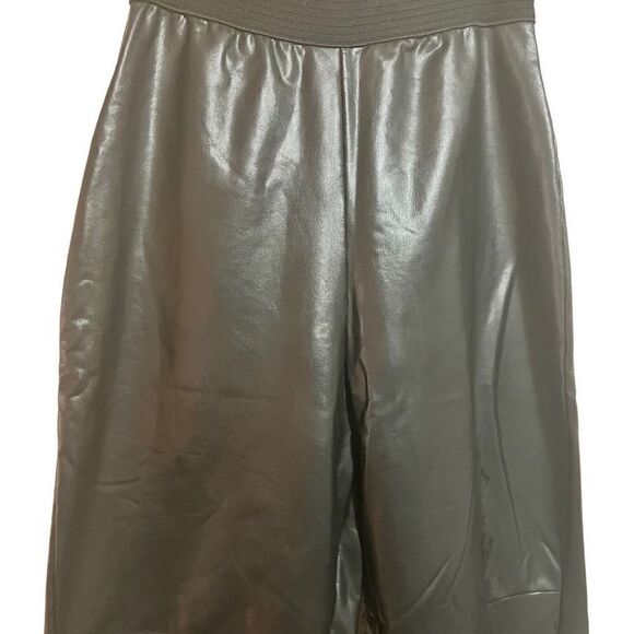 French Connection Women's Black Pull On Leather High Waisted Pants Size XS - Picture 4 of 5